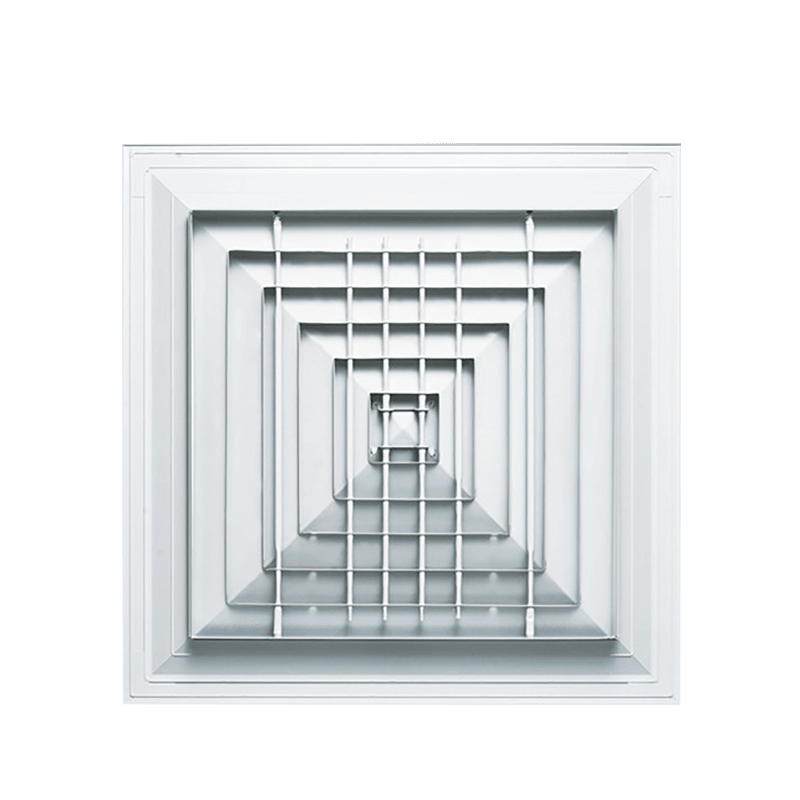 Tá an t-asraon aeir ildhuilleog oiriúnach le suiteáil ar aisles nó i seomraí réamhchóireála deataigh